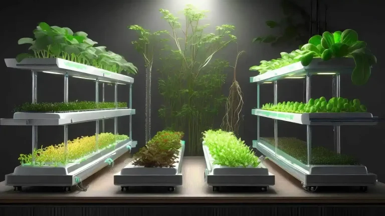 thriving indoor hydroponic garden filled with lush greens and herbs